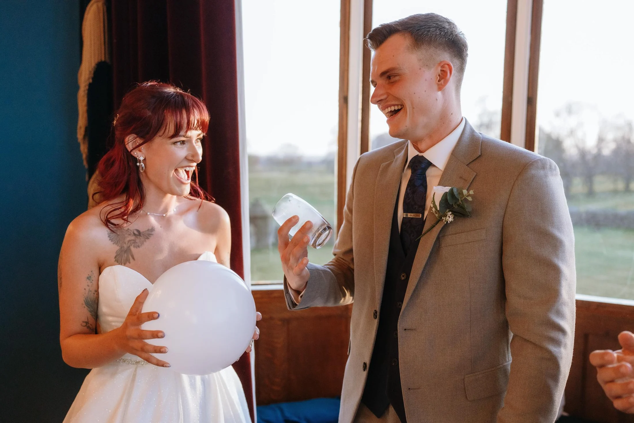 Wedding guests enjoying close-up magic